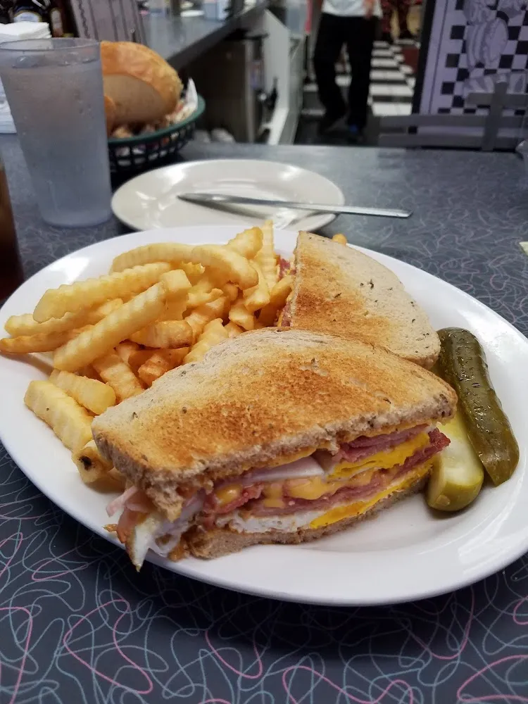 Grilled Ham and Cheese with Egg on Rye Toast