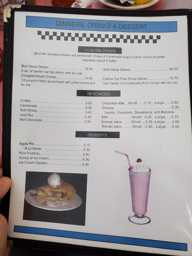 Uncle Bill's Diner Menu image 2