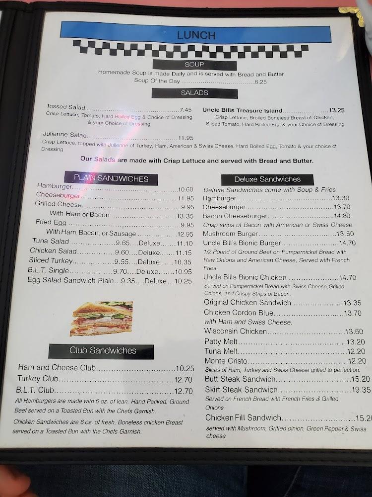 Uncle Bill's Diner Menu image 4